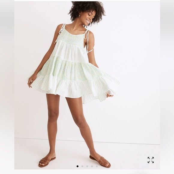 Solid & Striped Parker Linen Daisy Print Cover Up Dress - Picture 1 of 5